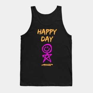 Happy Today - Smiling Stick Figure Tank Top